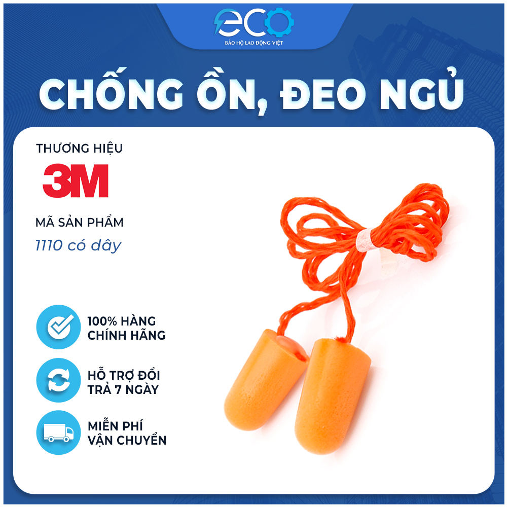 Nút Bịt Tai Chống Ồn 3M 1110 Có Dây Nút Bịt Tai Chống Ồn 3M 1110 Có Dây