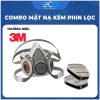 Bộ mặt nạ 3M lọc hơi hữu cơ 6100 với phin lọc 6001, lọc hơi hữu cơ bằng than hoạt tính