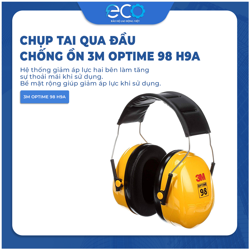 Chụp tai qua đầu chống ồn 3M Optime 98 H9A Chụp tai qua đầu chống ồn 3M Optime 98 H9A