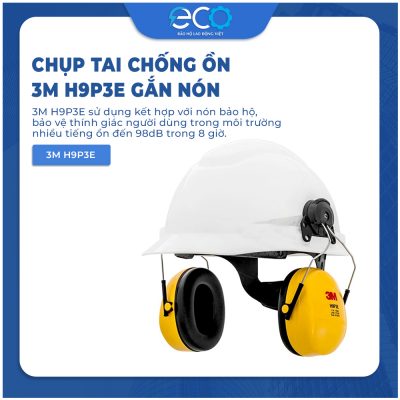 Chụp Tai Chống Ồn 3M H9P3E Gắn Với Nón Bảo Hộ