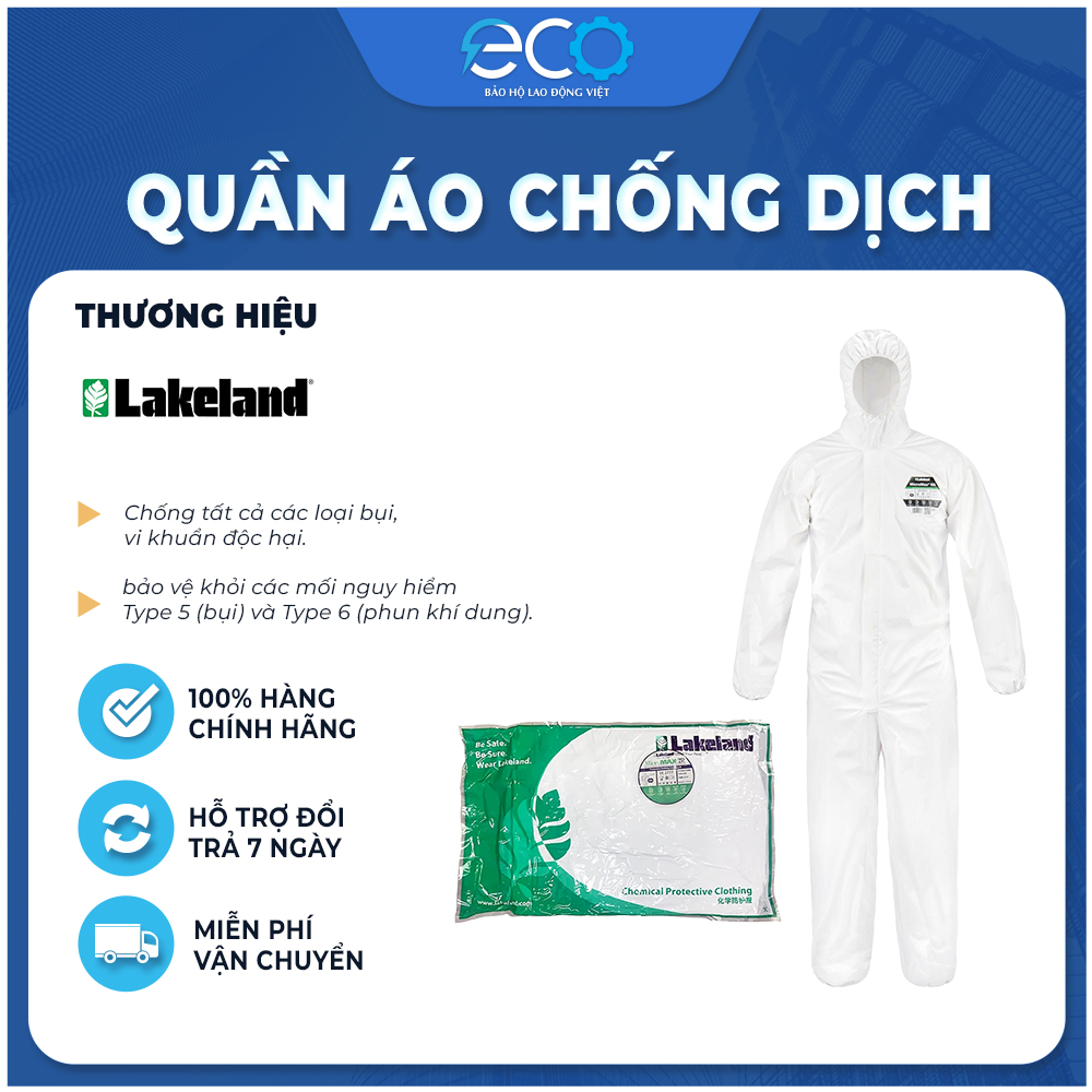 Quần áo phòng dịch chuẩn quốc tế Lakeland EMN428 Quần áo phòng dịch chuẩn quốc tế Lakeland EMN428
