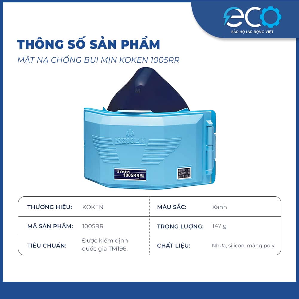 Mặt Nạ Chống Bụi Koken 1005RR Hiệu Suất Lọc 99,3% Mặt Nạ Chống Bụi Koken 1005RR Hiệu Suất Lọc 99,3%