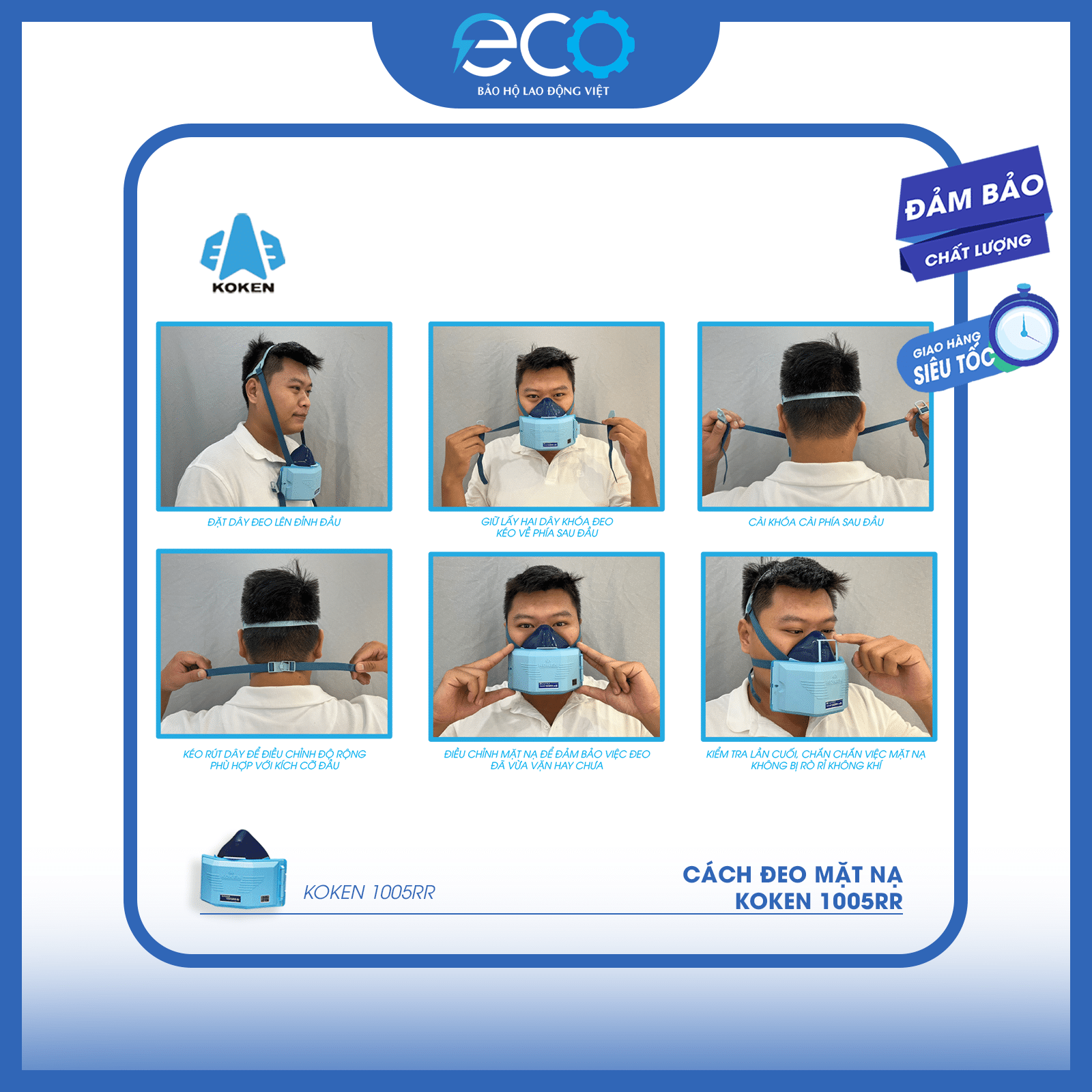 Mặt Nạ Chống Bụi Koken 1005RR Hiệu Suất Lọc 99,3% Mặt Nạ Chống Bụi Koken 1005RR Hiệu Suất Lọc 99,3%