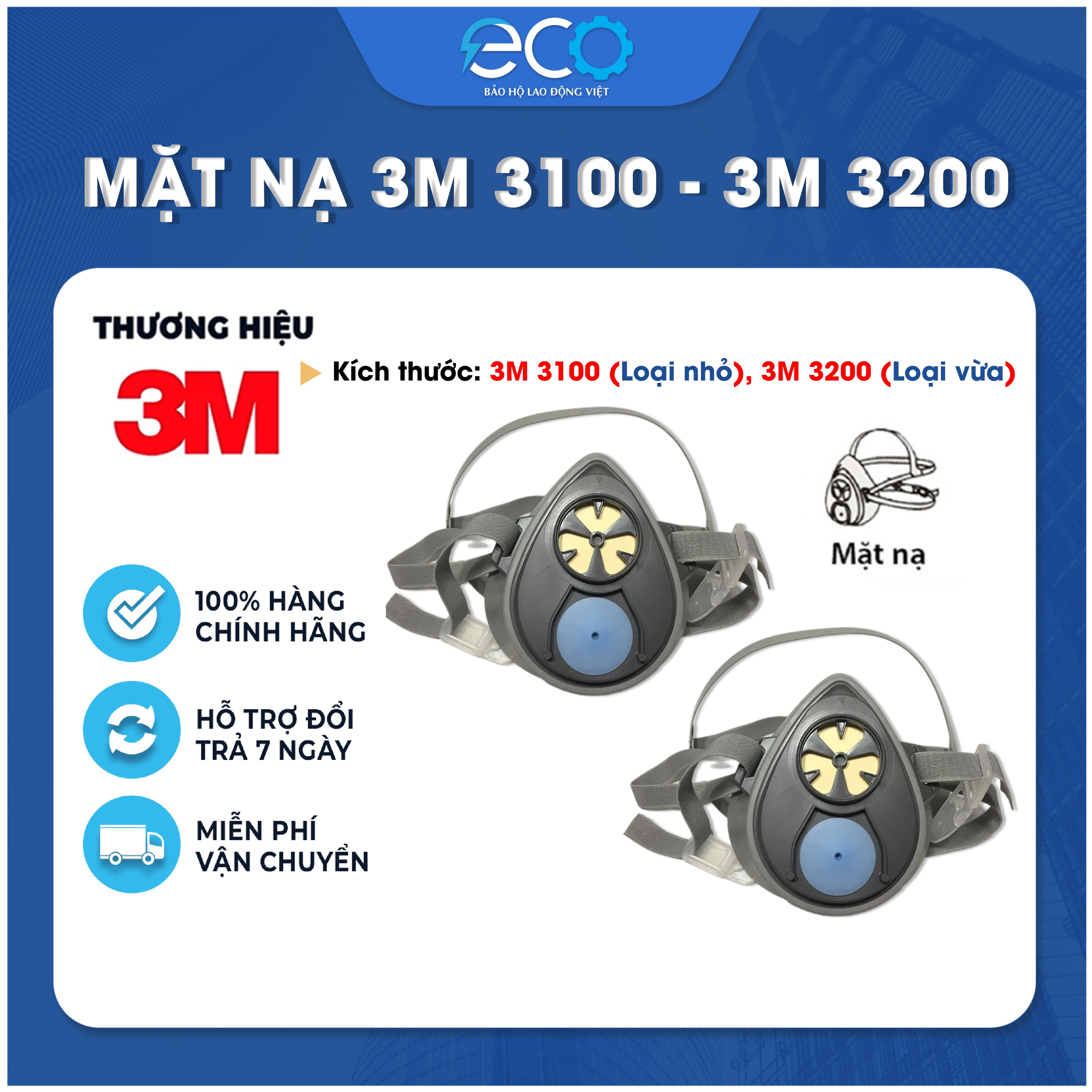 Mặt nạ phòng độc thuốc trừ sâu, phun sơn 3M 3100/ 3200 chính hãng (Chưa bao gồm phin lọc)
