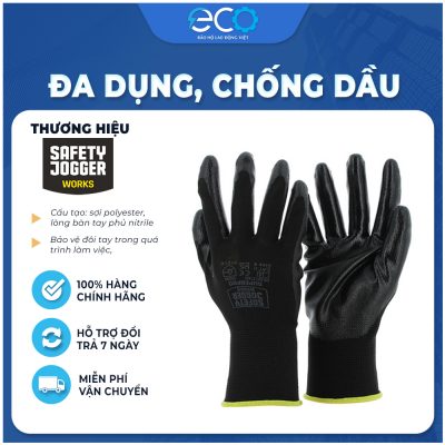 Găng tay chống dầu Safety Jogger dòng Superpro màu đen