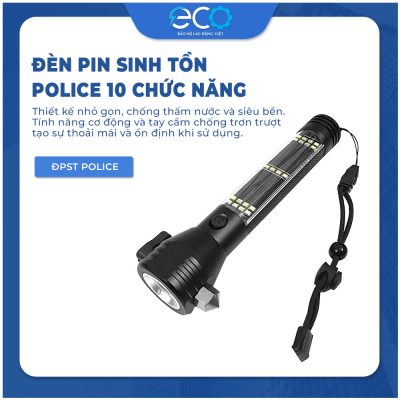 Đèn pin sinh tồn Police 10 Chức Năng – Sạc bằng năng lượng mặt trời