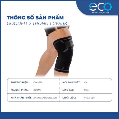 Bó gối thể thao GoodFit 2 trong 1 GF511K chính hãng