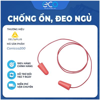 Nút tai chống ồn Deltaplus có dây Conicco200 37 dB phù hợp mọi loại tai