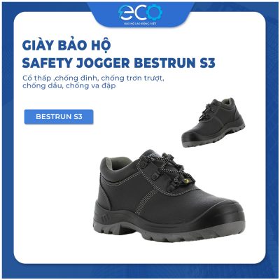 Giày bảo hộ Safety Jogger Bestrun S3 cổ thấp - chống đinh, chống trơn trượt, chống dầu, chống va đập