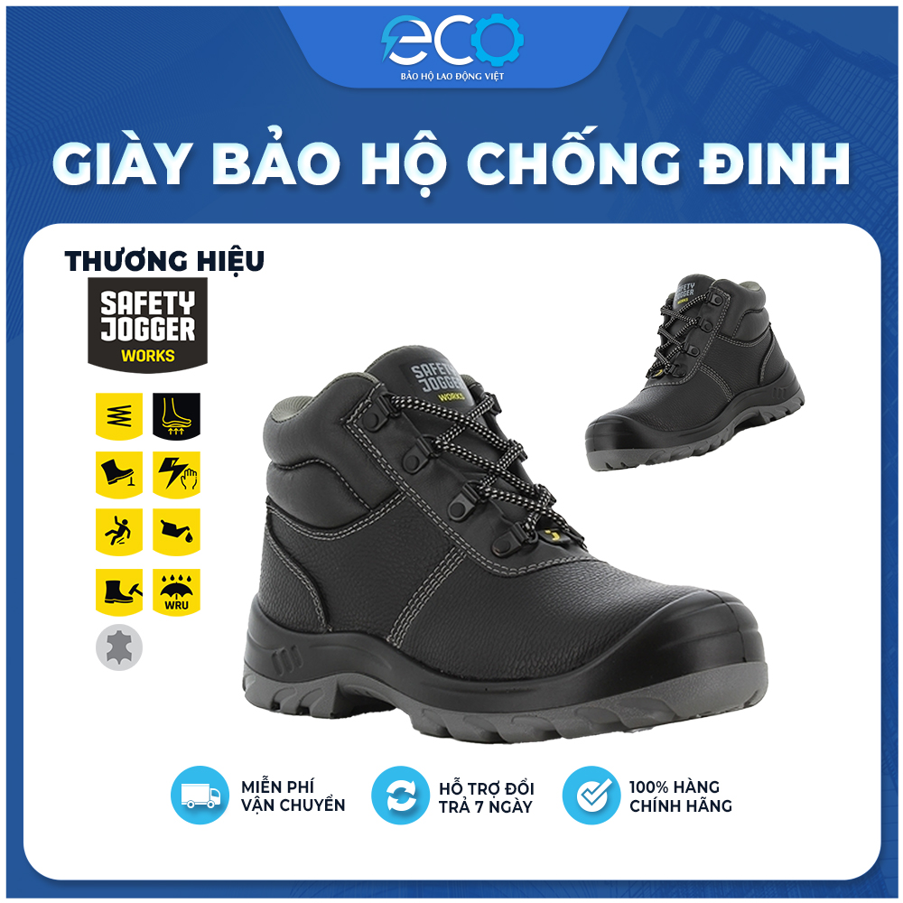 Giày bảo hộ Safety Jogger Bestrun S3 cổ cao - chống đinh, chống trơn trượt, chống dầu, chống va đập Giày bảo hộ Safety Jogger Bestrun S3 cổ cao - chống đinh, chống trơn trượt, chống dầu, chống va đập