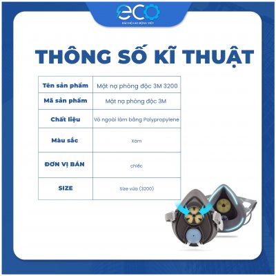 Bộ mặt nạ phòng độc thuốc trừ sâu, phun sơn 3M 3200 chính hãng kèm phin lọc 3M 3301K-100