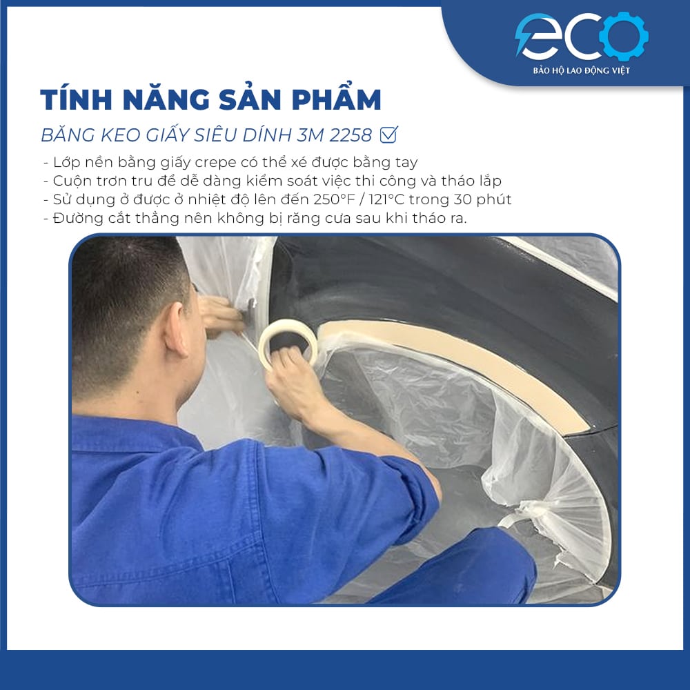 Băng keo giấy siêu dính 3M 2258 4Băng keo giấy siêu dính 3M 2258
