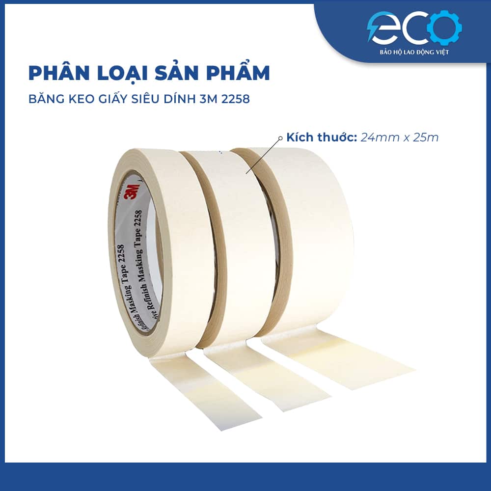 Băng keo giấy siêu dính 3M 2258 Băng keo giấy siêu dính 3M 2258