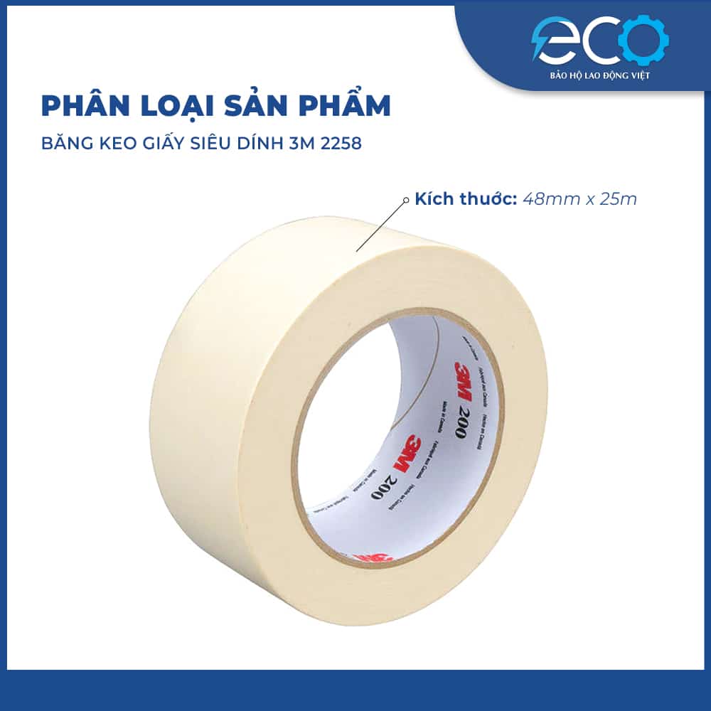 Băng keo giấy siêu dính 3M 2258 Băng keo giấy siêu dính 3M 2258