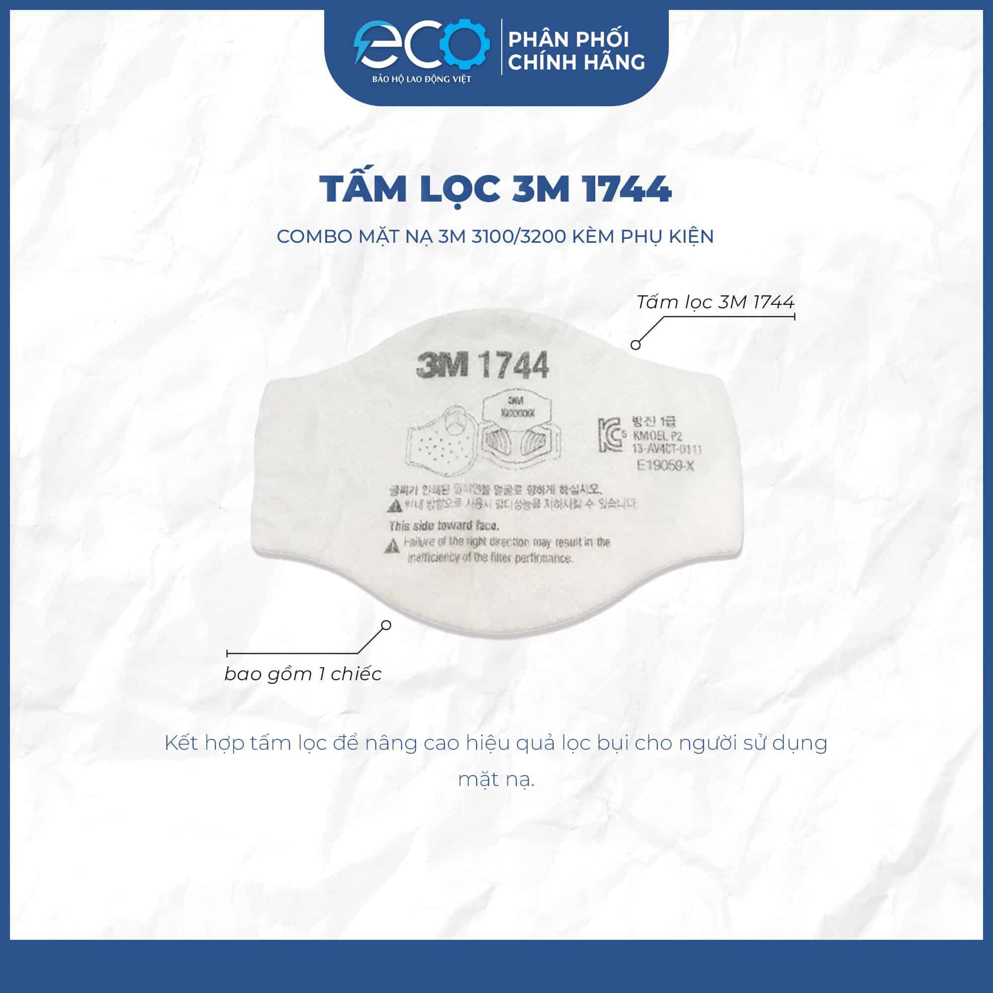 Mặt nạ phòng bụi 3M 3100/3200 kèm tấm lọc bụi 3M 1774 và nắp giữ tấm lọc bụi 3M 1700 Mặt nạ phòng bụi 3M 3100/3200 kèm tấm lọc bụi 3M 1774 và nắp giữ tấm lọc bụi 3M 1700