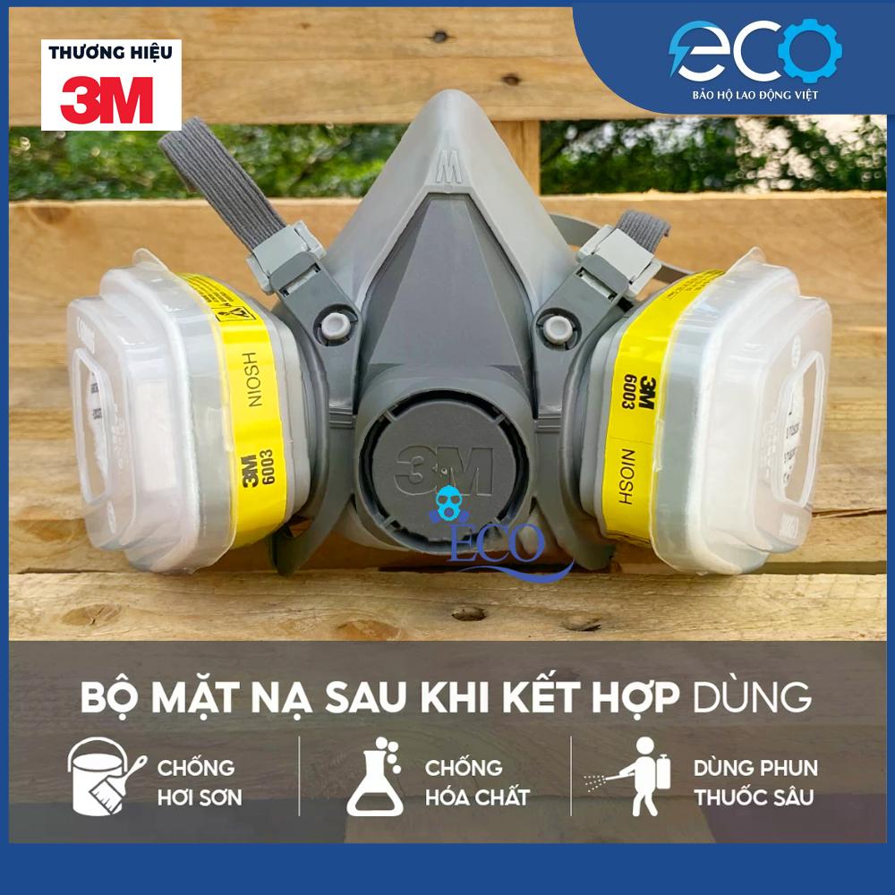 Combo (7 món) mặt nạ phòng độc 3M 6100/6200 + phin lọc 6003 + tấm lọc bụi 5N11 + nắp giữ 501 Combo (7 món) mặt nạ phòng độc 3M 6100/6200 + phin lọc 6003 + tấm lọc bụi 5N11 + nắp giữ 501