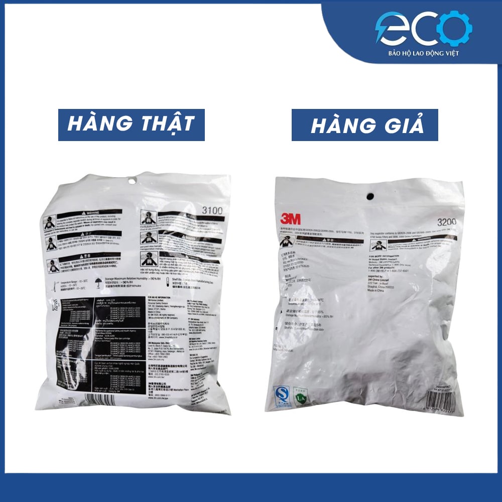 Phân biệt hàng thật giả mặt nạ 3M 3100 và 3M 3200