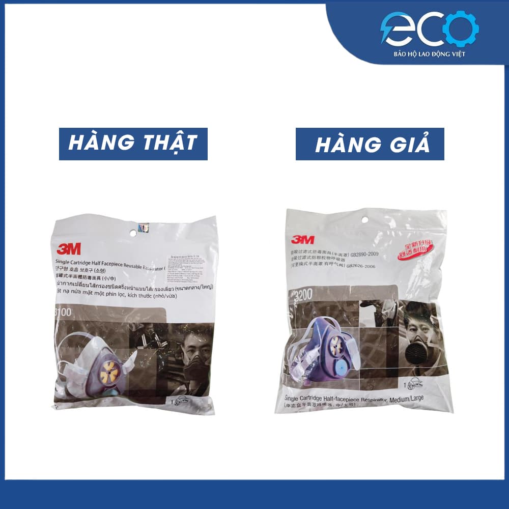 Phân biệt hàng thật giả mặt nạ 3M 3100 và 3M 3200