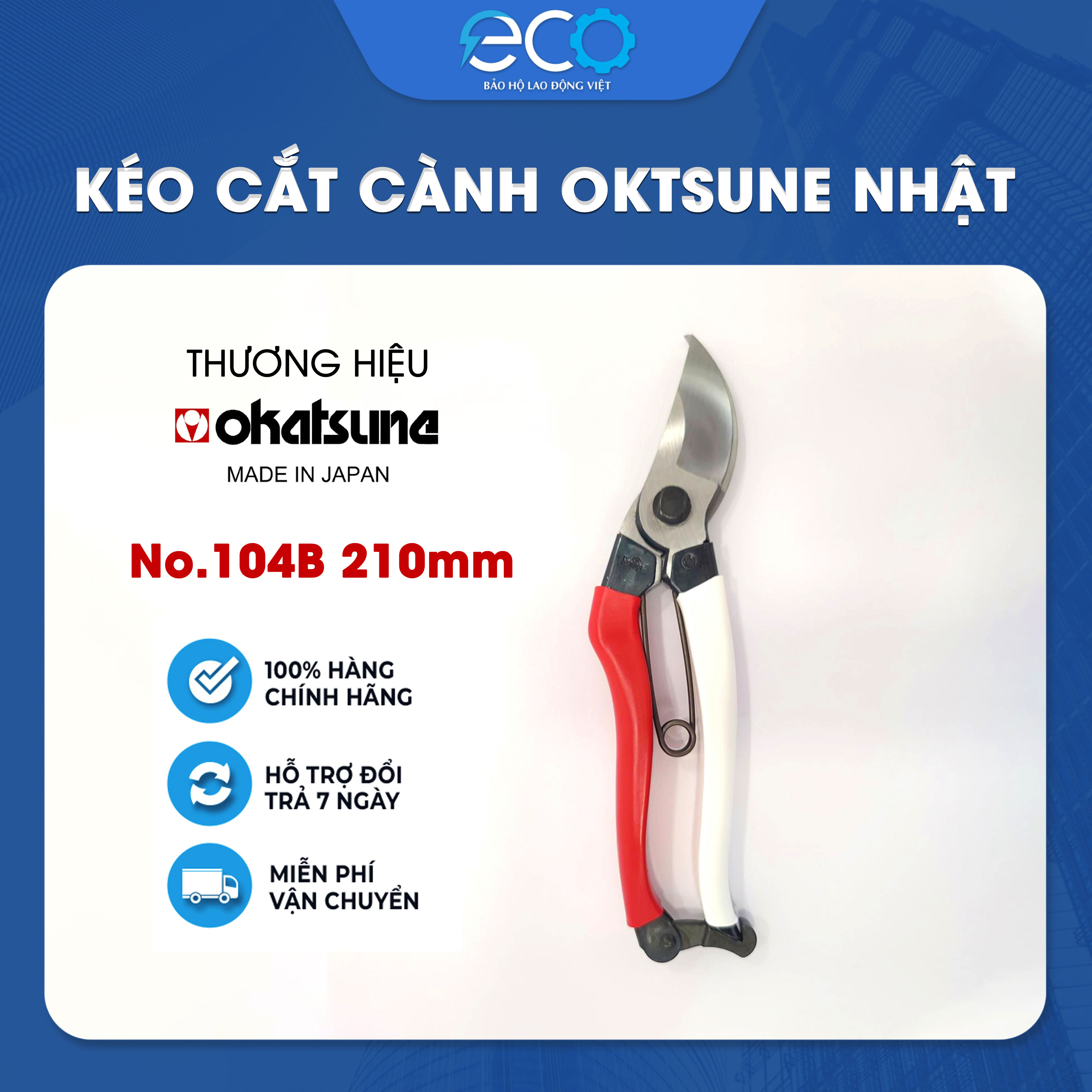 Kéo Cắt Cành Okatsune No.104B Nhật Bản 21cm – Thép Yasugi Cho Bàn Tay Lớn