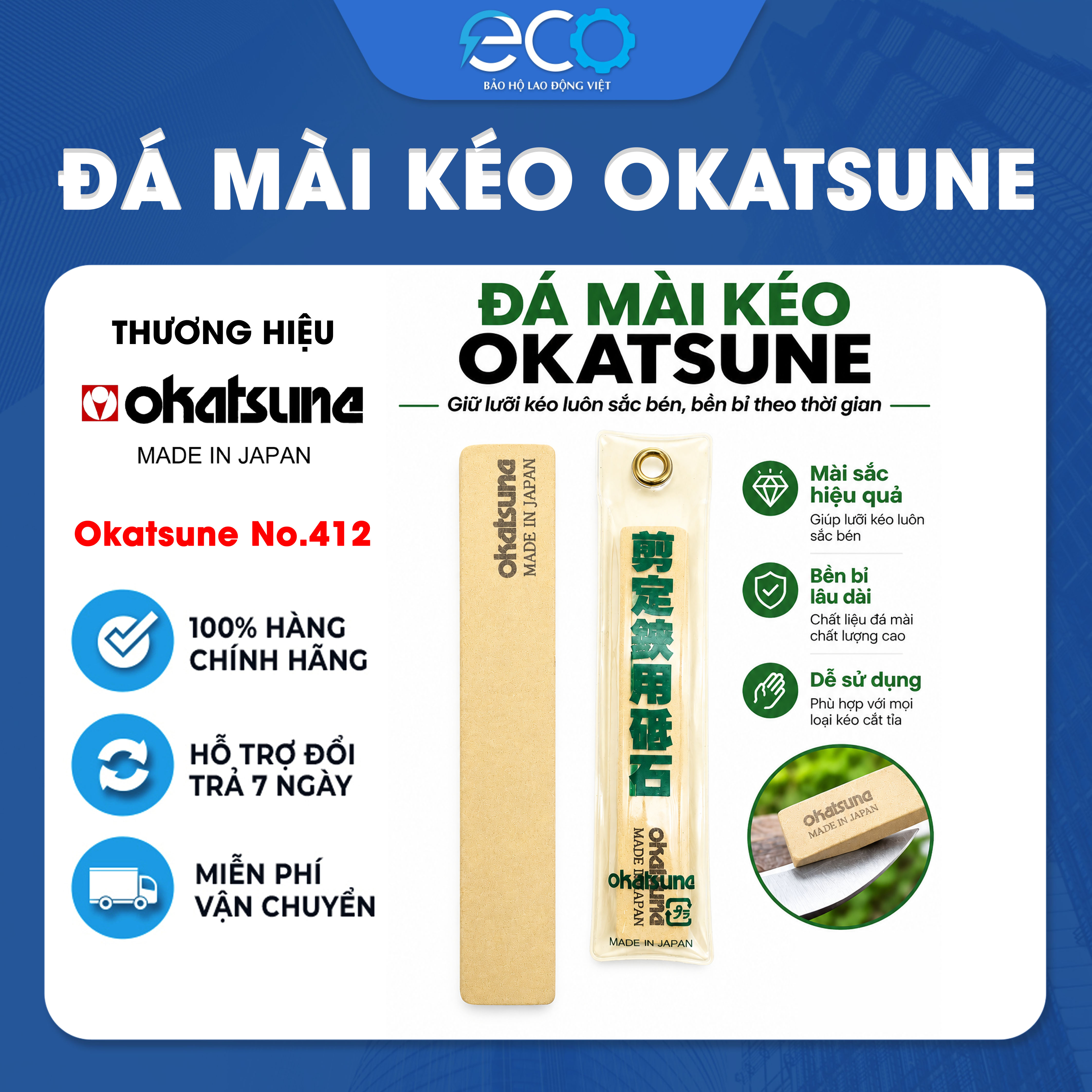 Đá Mài Kéo Okatsune No.412 Nhật Bản Chính Hãng